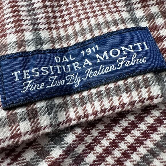 Suitsupply Dress Shirt Mens 15 3/4 Reddish Brown Check Egyptian Cotton Tessitura - Picture 7 of 11